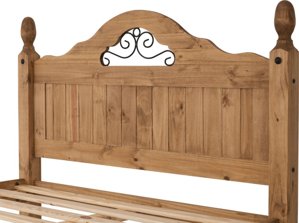 Seconique Corona Scroll Pine High Foot End Bed