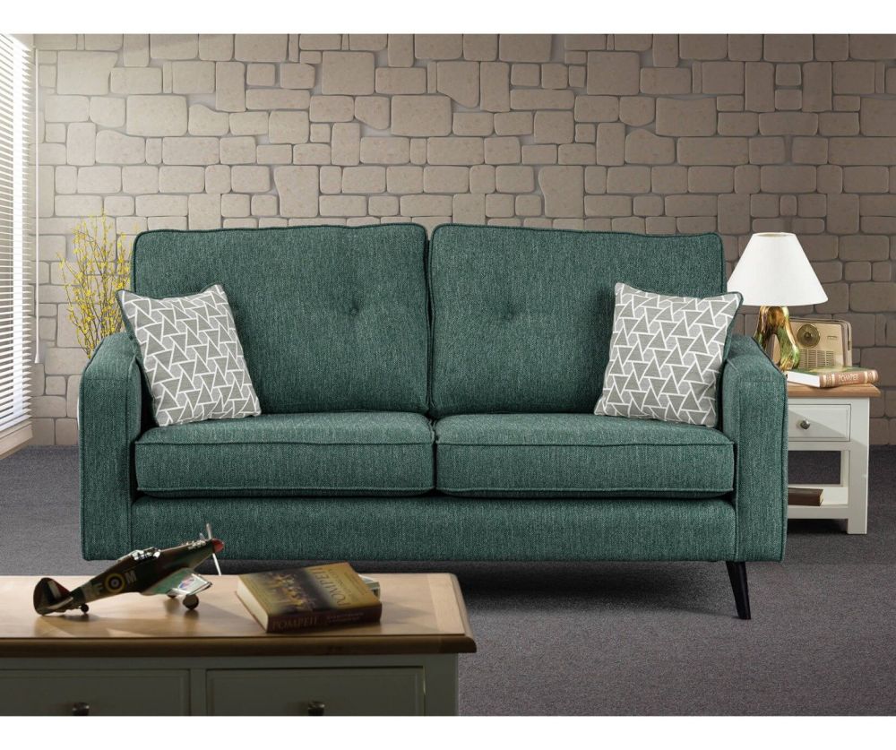 Sweet Dreams Cortona Green Fabric 3 Seater Chaise Sofa
