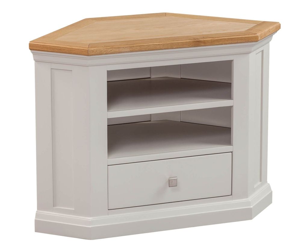 Homestyle GB Cotswold Painted Oak Corner TV Cabinet