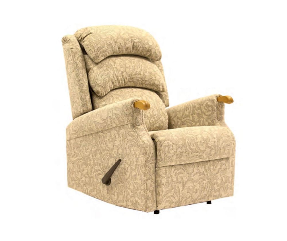 Cotswold Norton Petite Upholstered Fabric Handle Recliner Chair