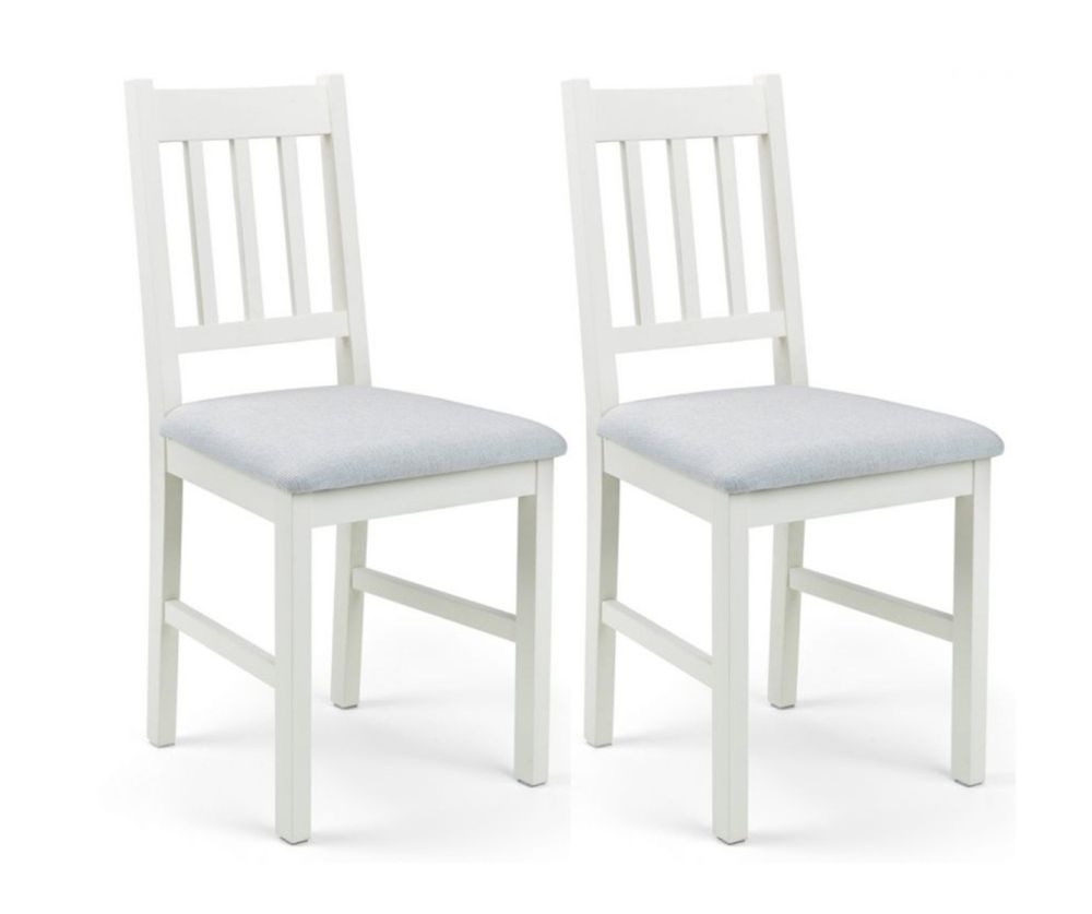 Julian Bowen Coxmoor White Dining Chair in Pair