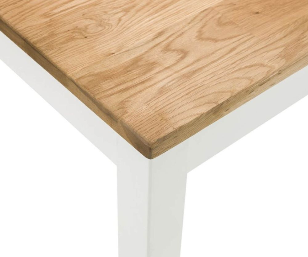 Julian Bowen Coxmoor White and Oak Square Dining Table Only