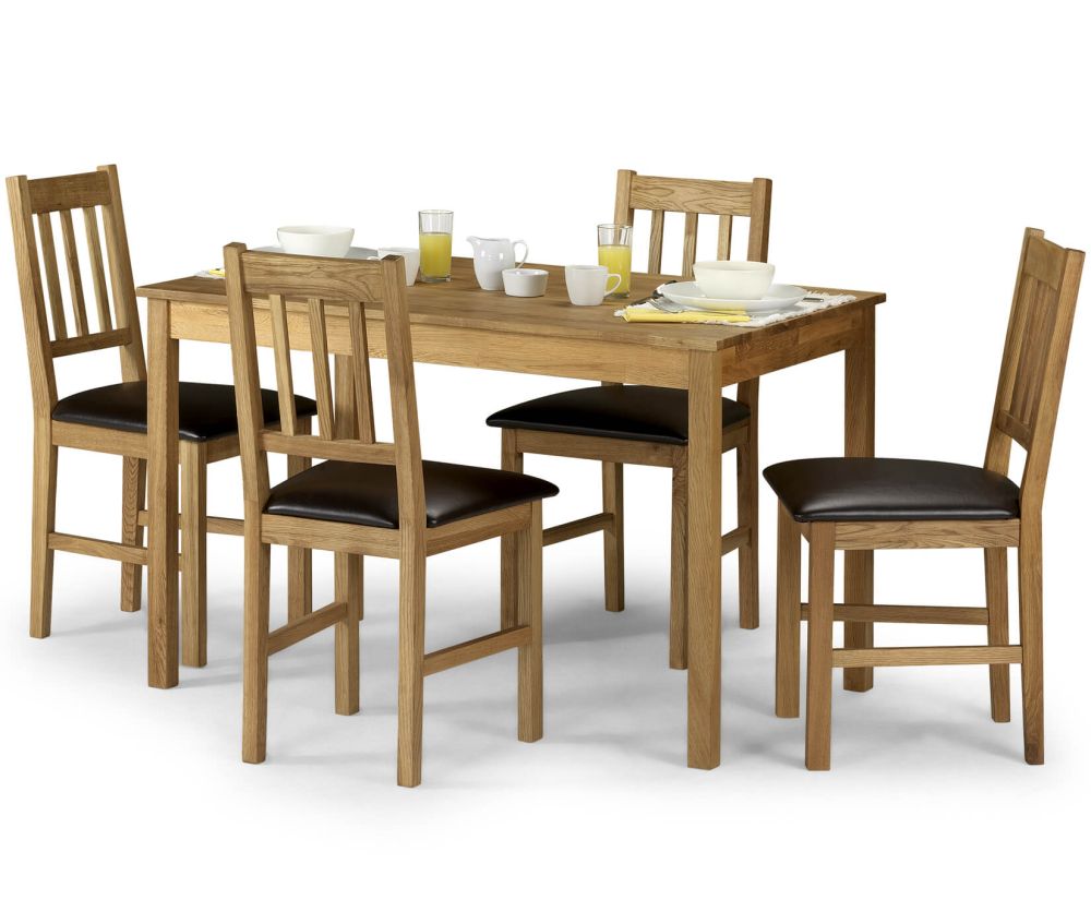 Julian Bowen Coxmoor Oak Rectangular Dining Table with 4 Chair