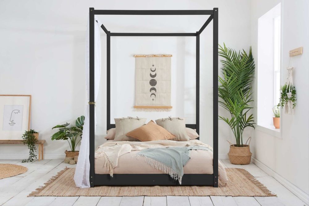 Birlea Furniture Darwin Black Four Poster Bed Frame