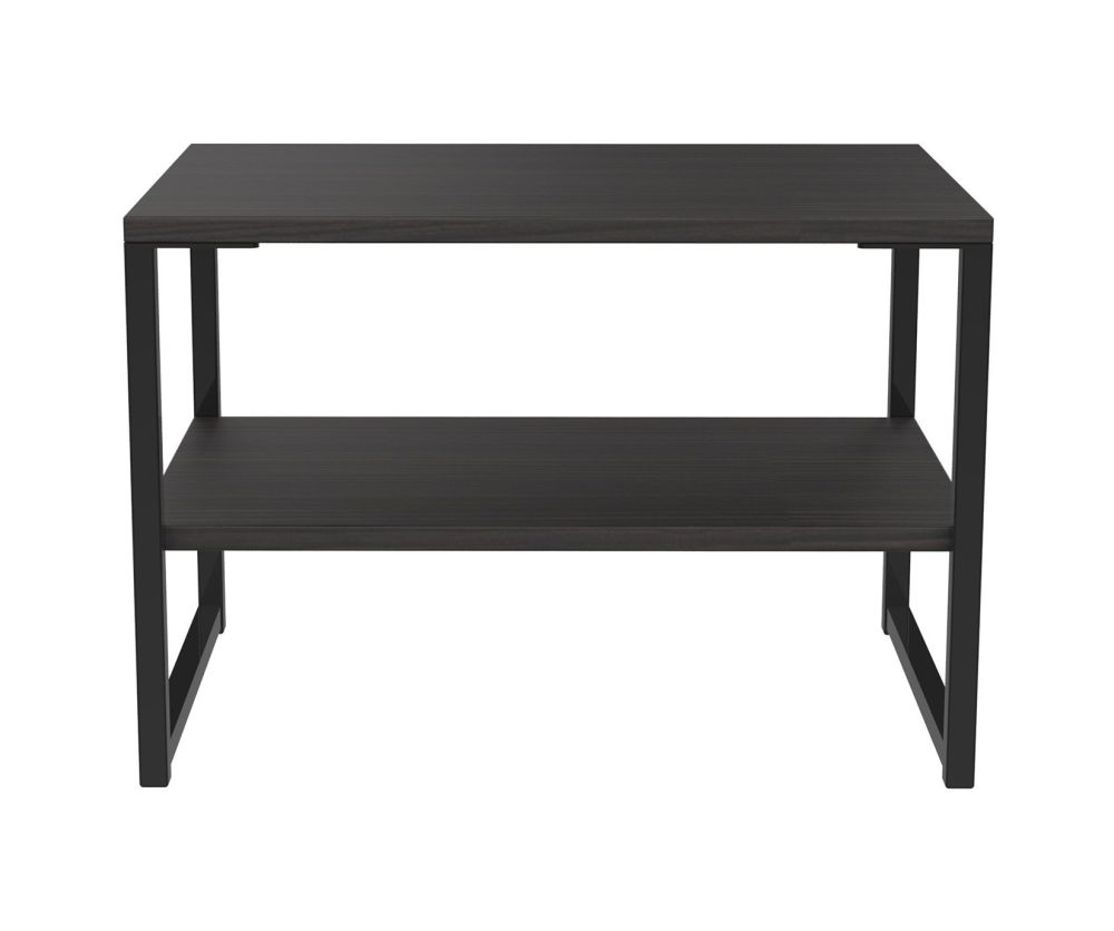 Welcome Furniture Diego Black Finish Lamp Table with Black Metal Legs