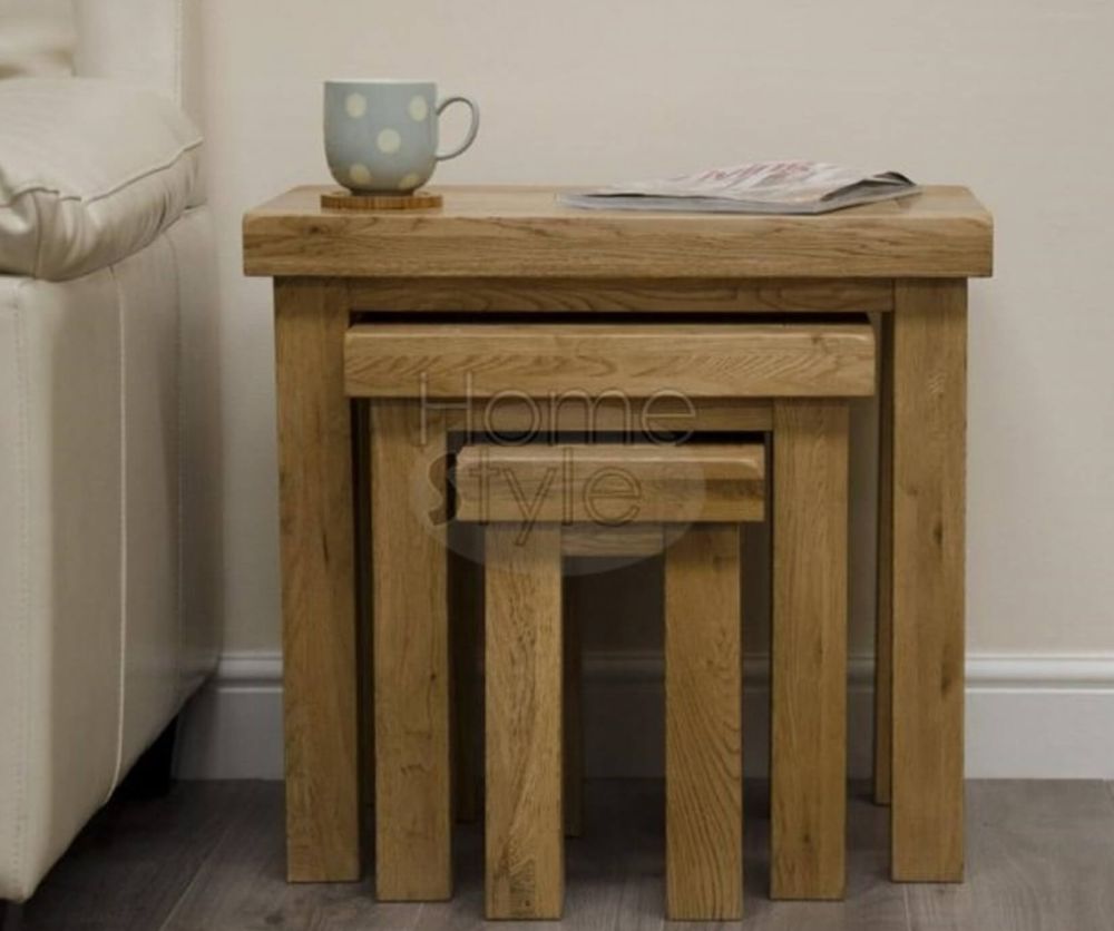 Homestyle GB Deluxe Oak Nest of Tables