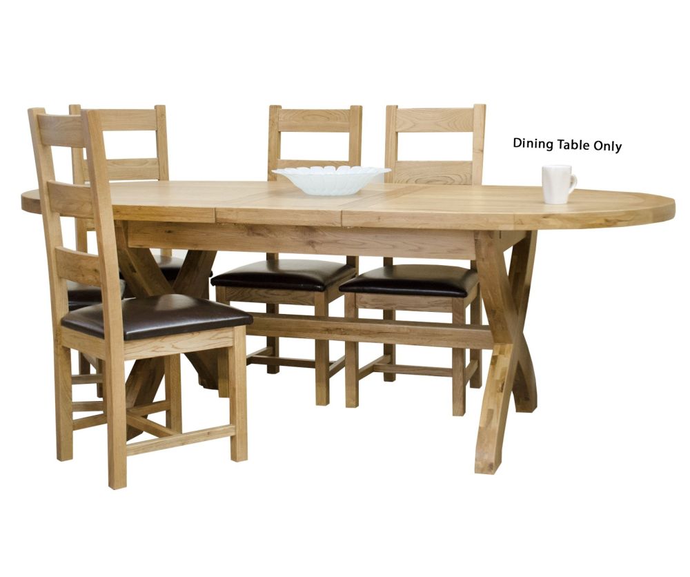 Homestyle GB Deluxe X Leg Oval Extending Dining Table