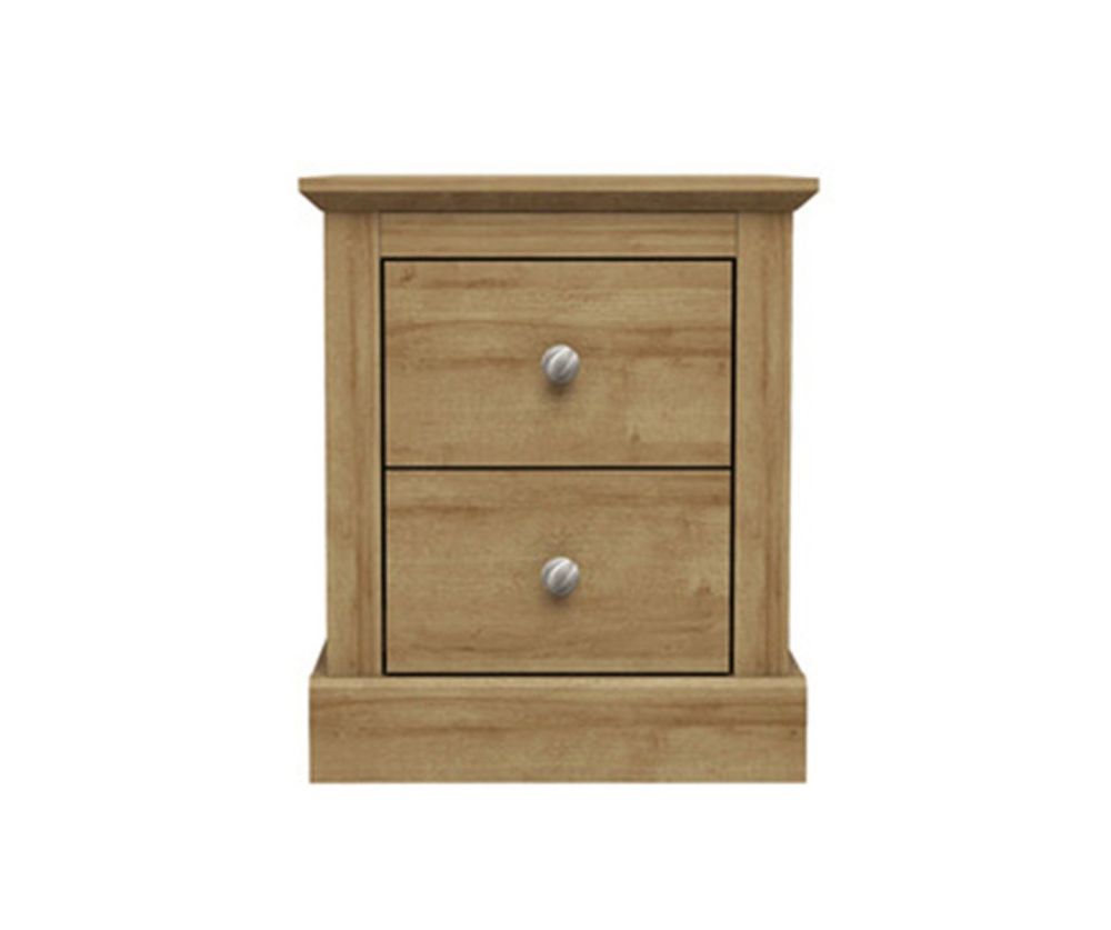 LPD Devon Oak 2 Drawer Bedside Cabinet