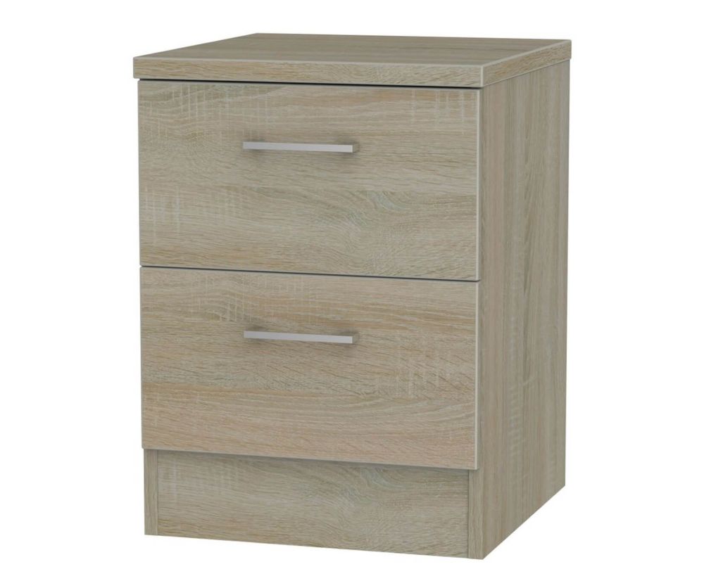 Welcome Furniture Devon Darkolino 2 Drawer Locker Bedside Cabinet