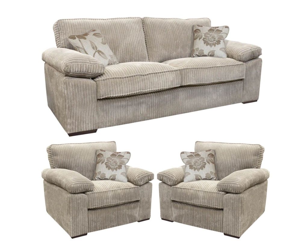 Buoyant Upholstery Dexter Fabric 3+1+1 Sofa Set