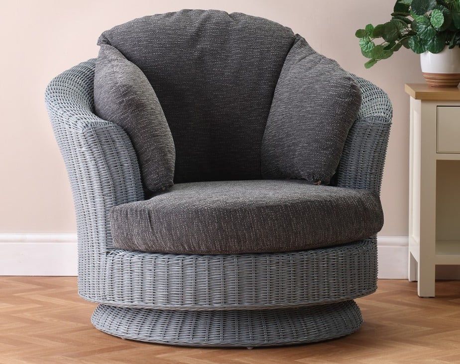 Desser Dijon Grey Lyon Swivel Rocker Chair