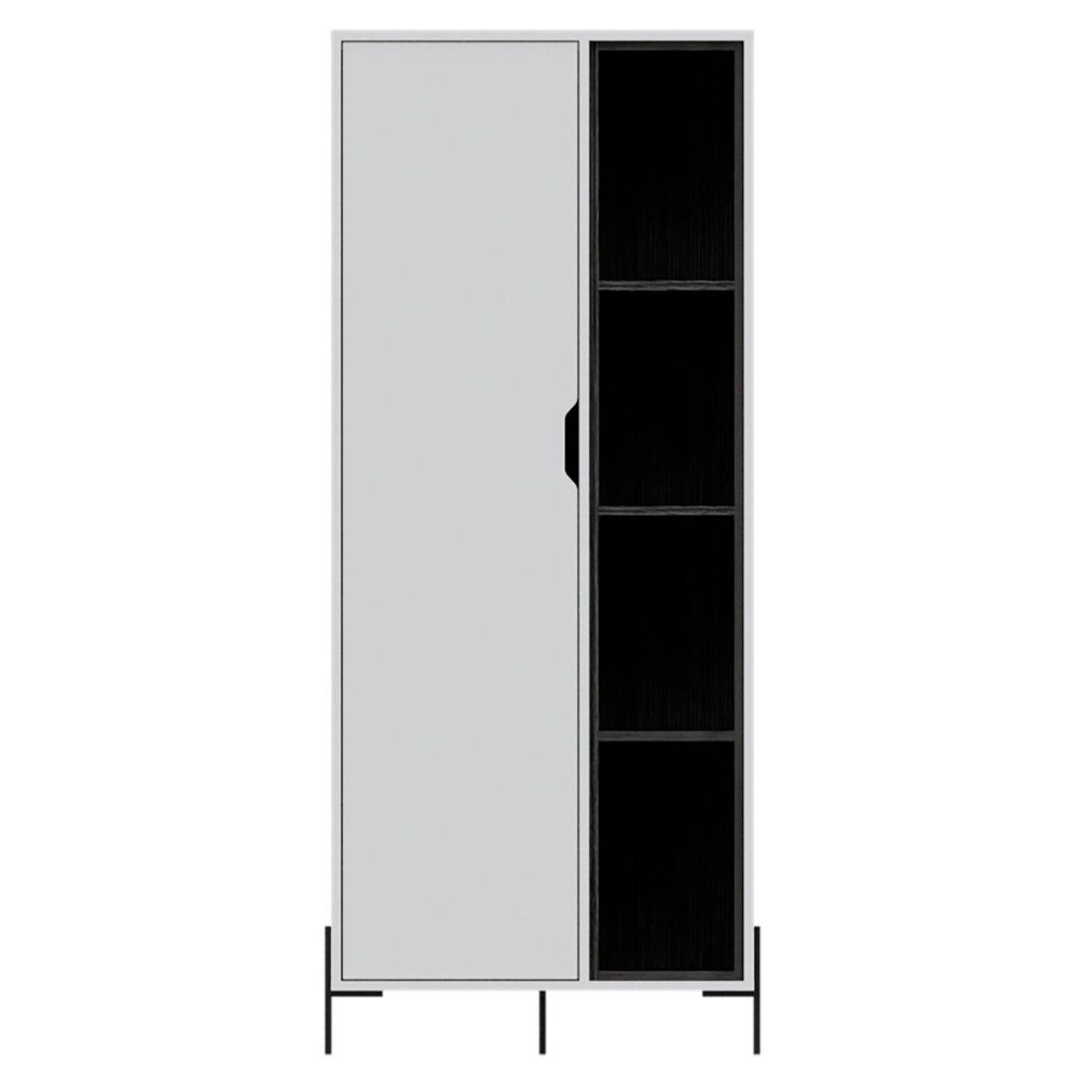 Core Products Dallas White and Carbon Grey Oak Bookcase Display Unit 