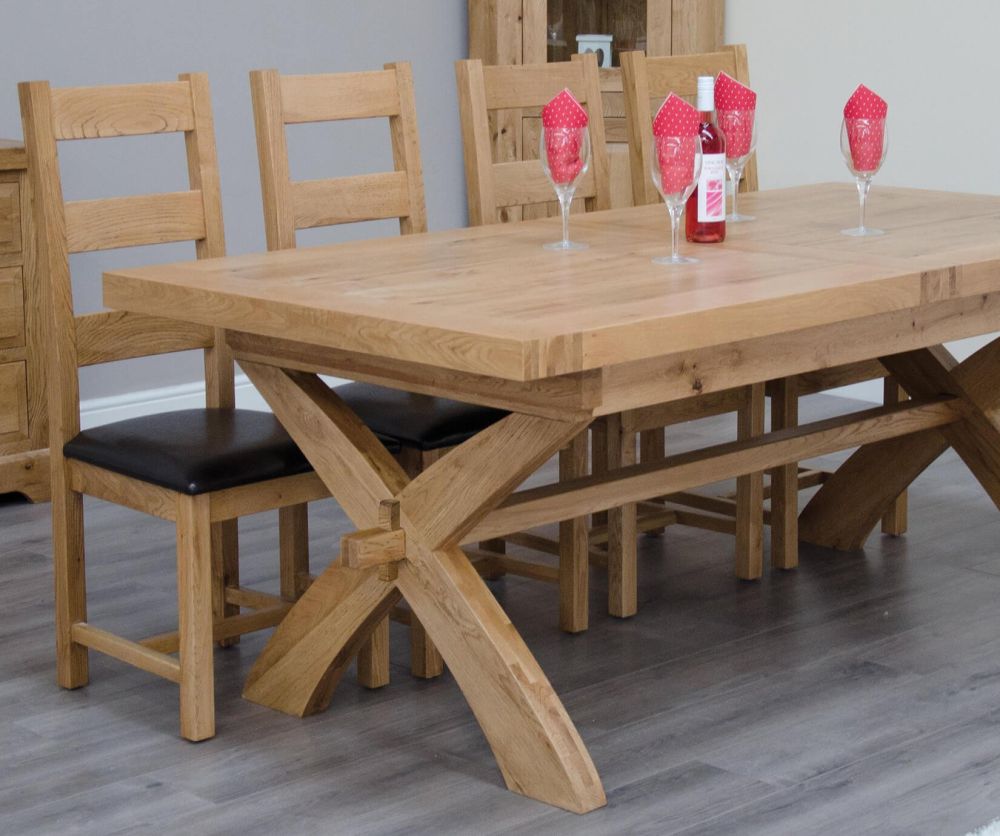 Homestyle GB Deluxe Super X Shape 240cm Extending Dining Table