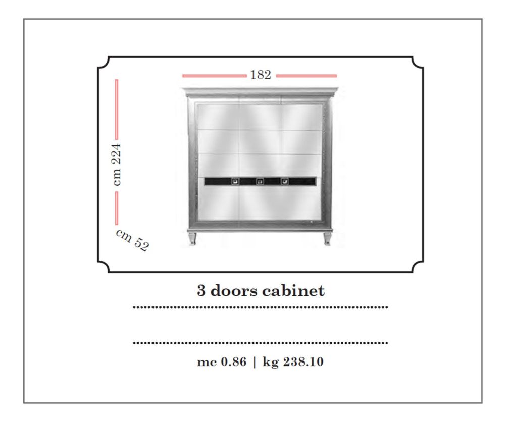Arredoclassic Dolce Vita Italian 3 Door Display Cabinet
