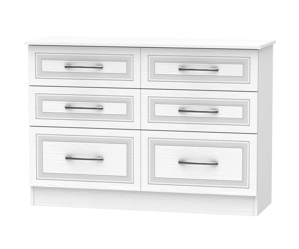 Welcome Furniture Dorset Signature White Finish 6 Drawer Midi Chest