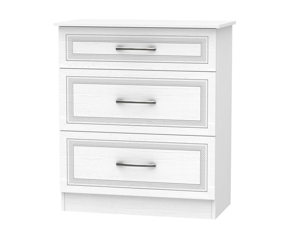 Welcome Furniture Dorset Signature White Finish 3 Drawer Deep Chest