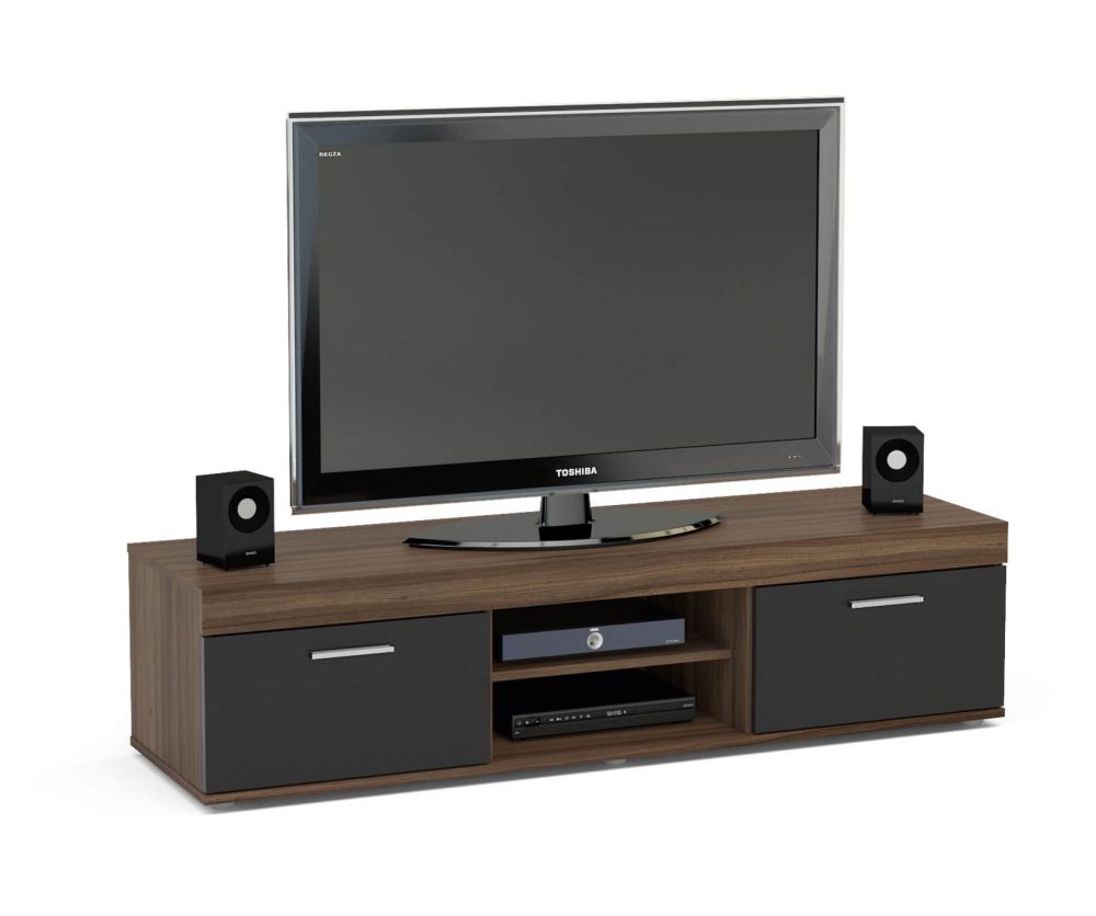 Birlea Furniture Edgeware Large Walnut and Black TV Unit