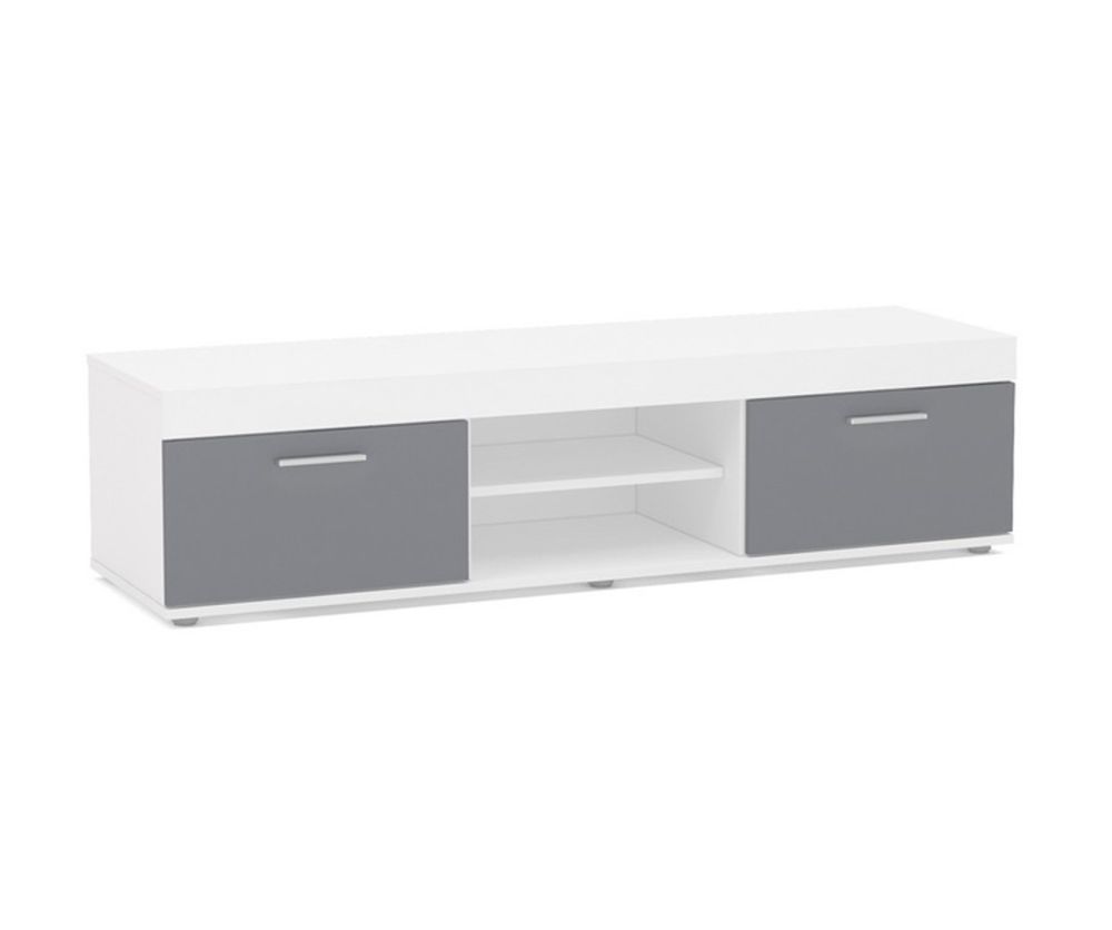 Birlea Furniture Edgeware Large White and Grey TV Unit