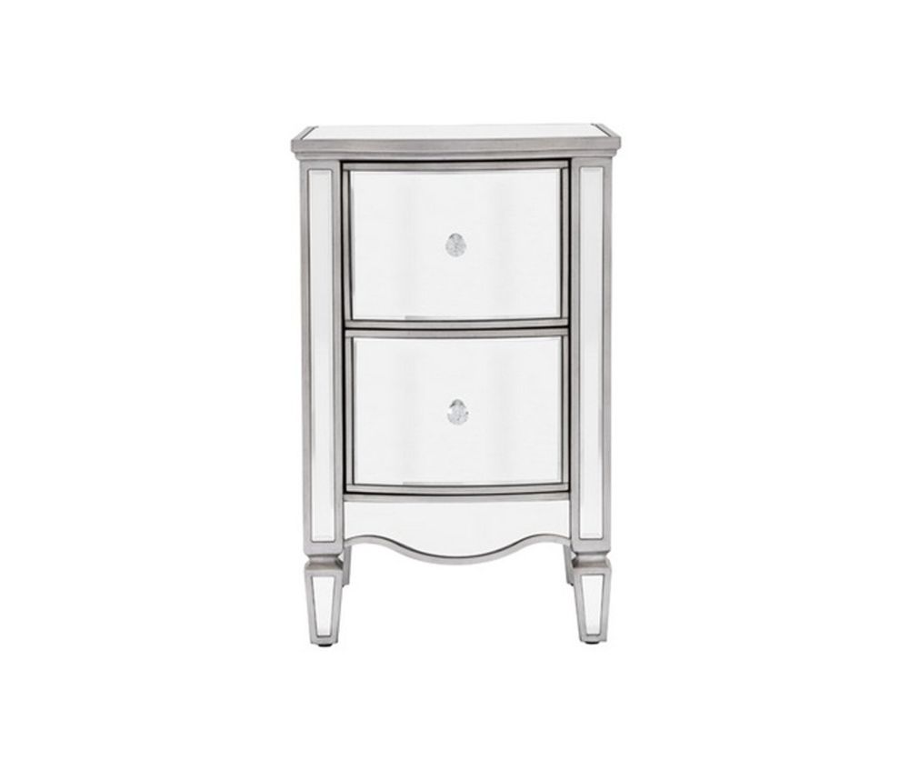Birlea Furniture Elysee Mirrored Glass 2 Drawer Bedside Cabinet