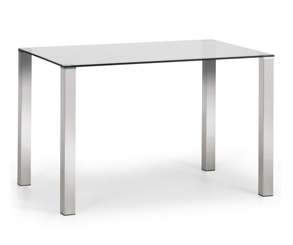 Julian Bowen Enzo Chrome and Glass Compact Dining Table