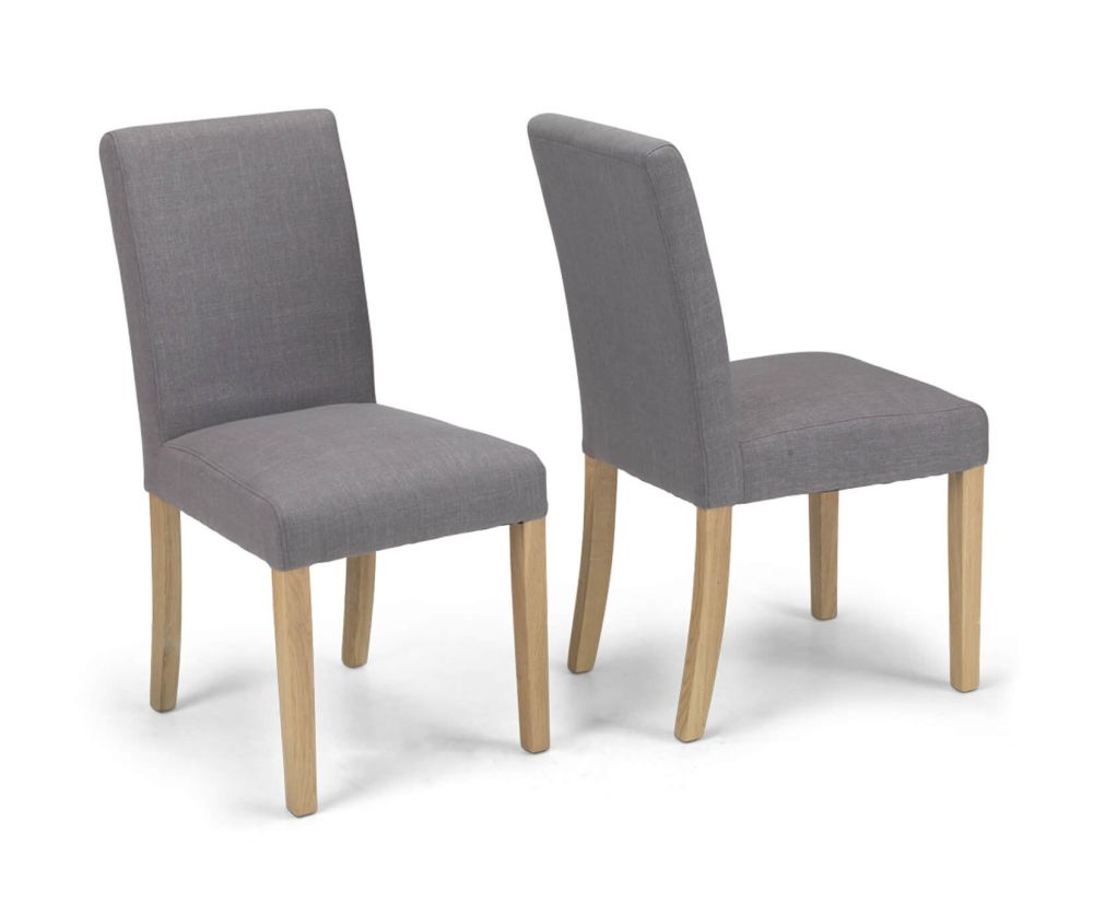 Heritance Reverso Grey Linen Fabric Chair in Pair