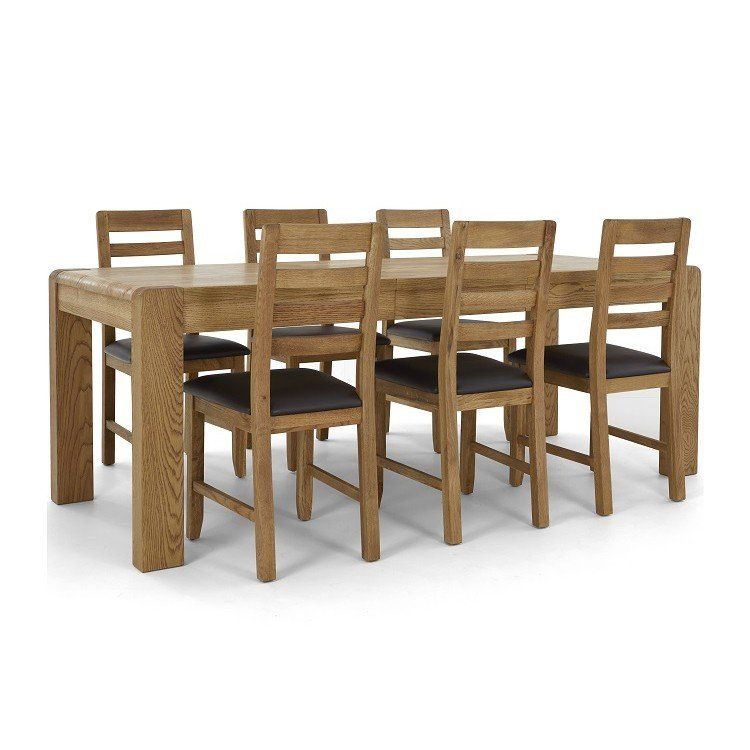 Corndell Bergen Oak Extending Dining Table with 6 Dining Chairs