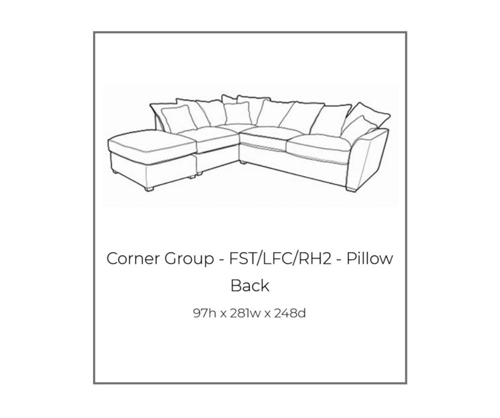 Buoyant Upholstery Fantasia Pillow Back Corner Chaise Sofa (FST,LFC,RH2)