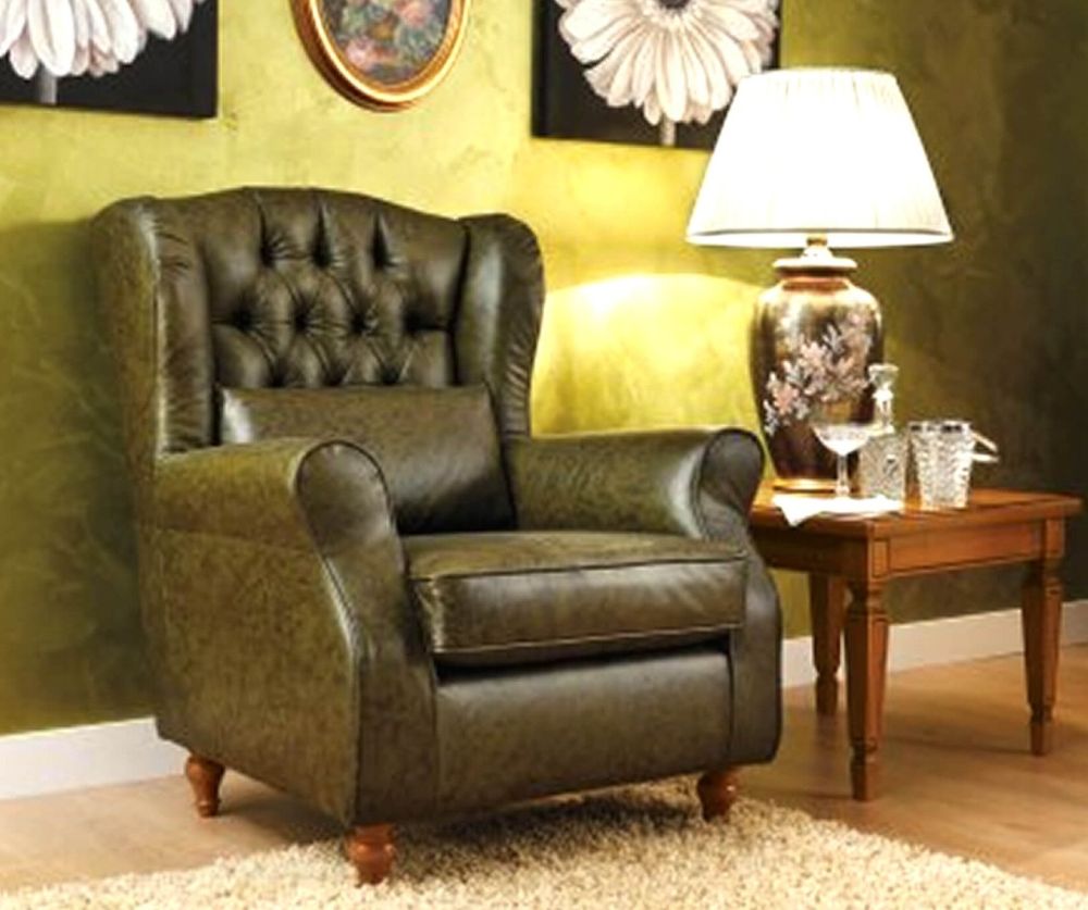 Camel Group Torriani Green Leather Armchair