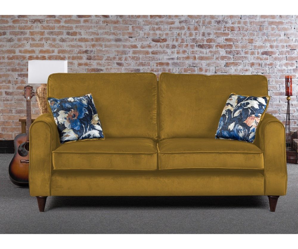Sweet Dreams Firenze Mustard Fabric 2 Seater Sofa