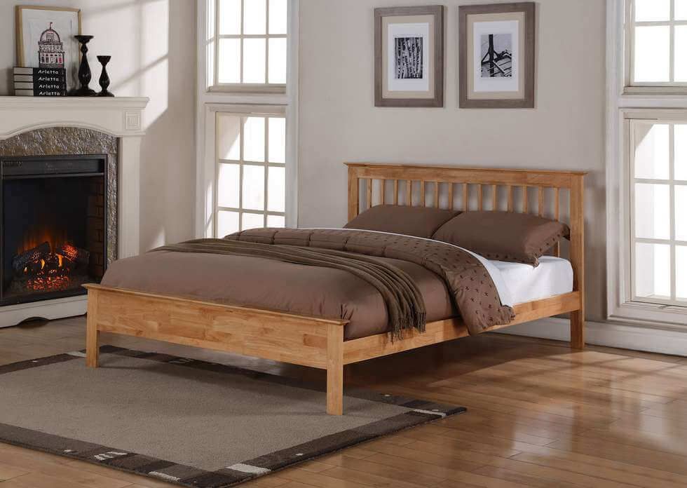 Flintshire Furniture Pentre Oak Wooden Bed Frame