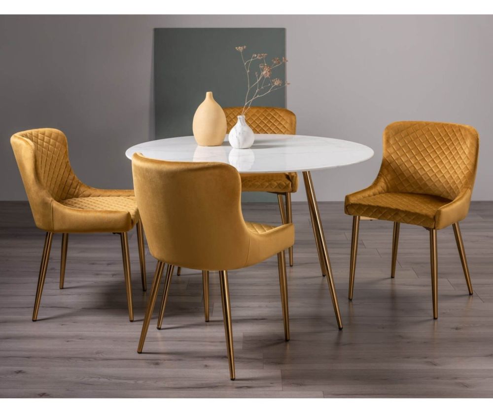 Mustard faux discount leather dining chairs