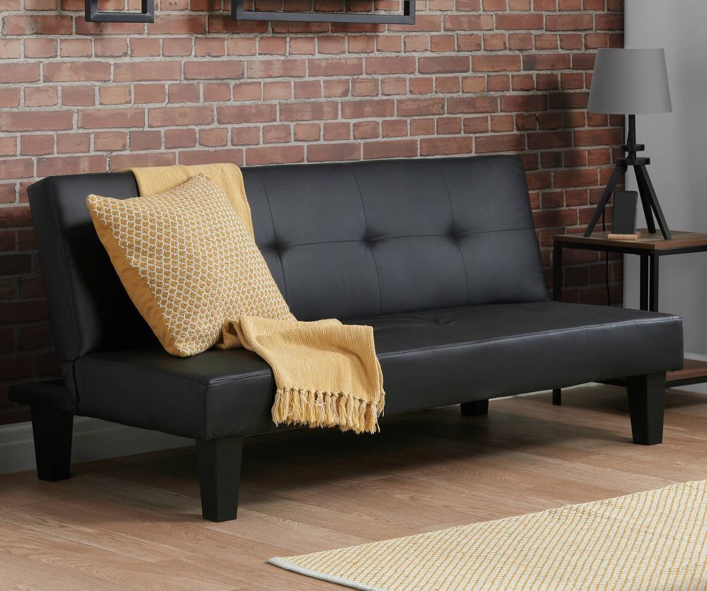 Birlea Furniture Franklin Black Faux Leather Sofa Bed