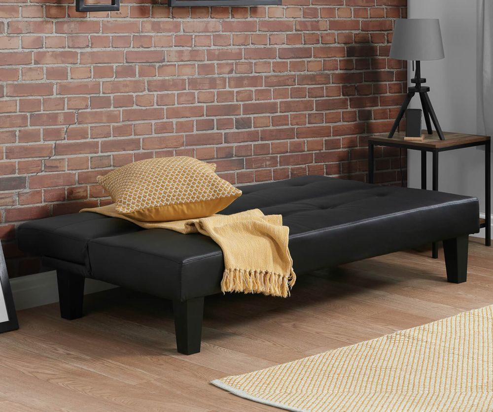 Birlea Furniture Franklin Black Faux Leather Sofa Bed