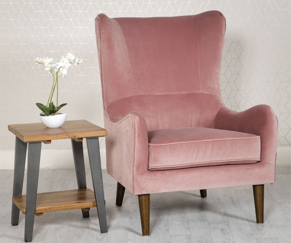 Furniture Link Freya Pink Fabric Accent Chair