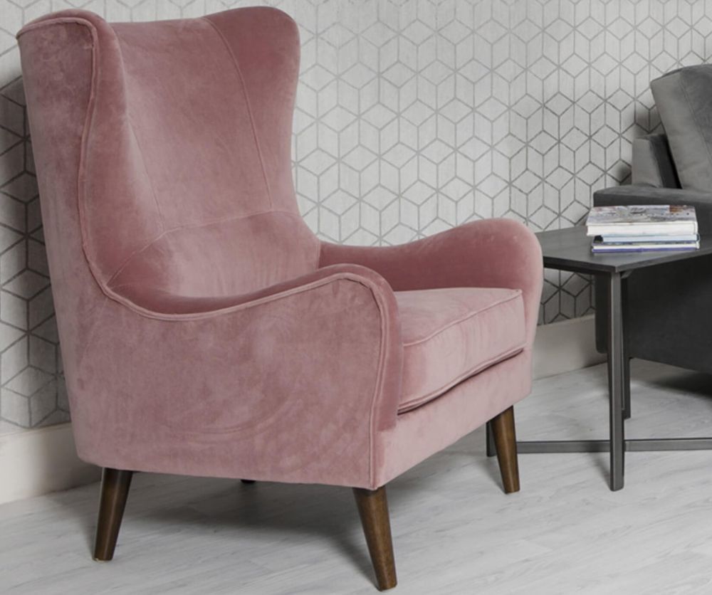 Furniture Link Freya Pink Fabric Accent Chair