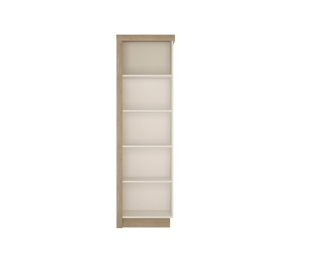 FTG Lyon Riviera Oak and White High Gloss Bookcase (RH)