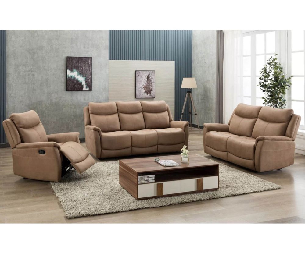 Furniture Link Arizona Caramel Fabric 3+2+1 Sofa Set