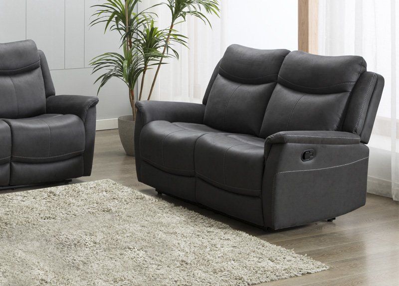 Furniture Link Arizona Slate Fabric 2 Seater Electric Recliner Sofa