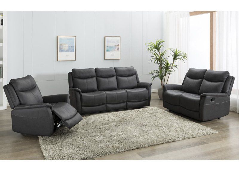 Furniture Link Arizona Slate Fabric Electric Recliner Armchair