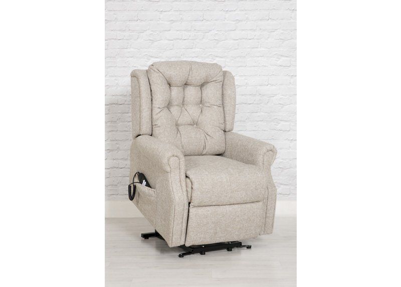 Furniture Link Milton Sand Fabric Twin Motor Lift and Rise Recliner Chair