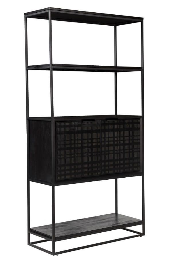 Furniture Link Fusion Black 2 Door Bookcase