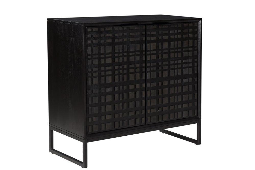 Furniture Link Fusion Black 2 Door Small Sideboard