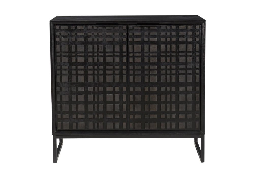 Furniture Link Fusion Black 2 Door Small Sideboard