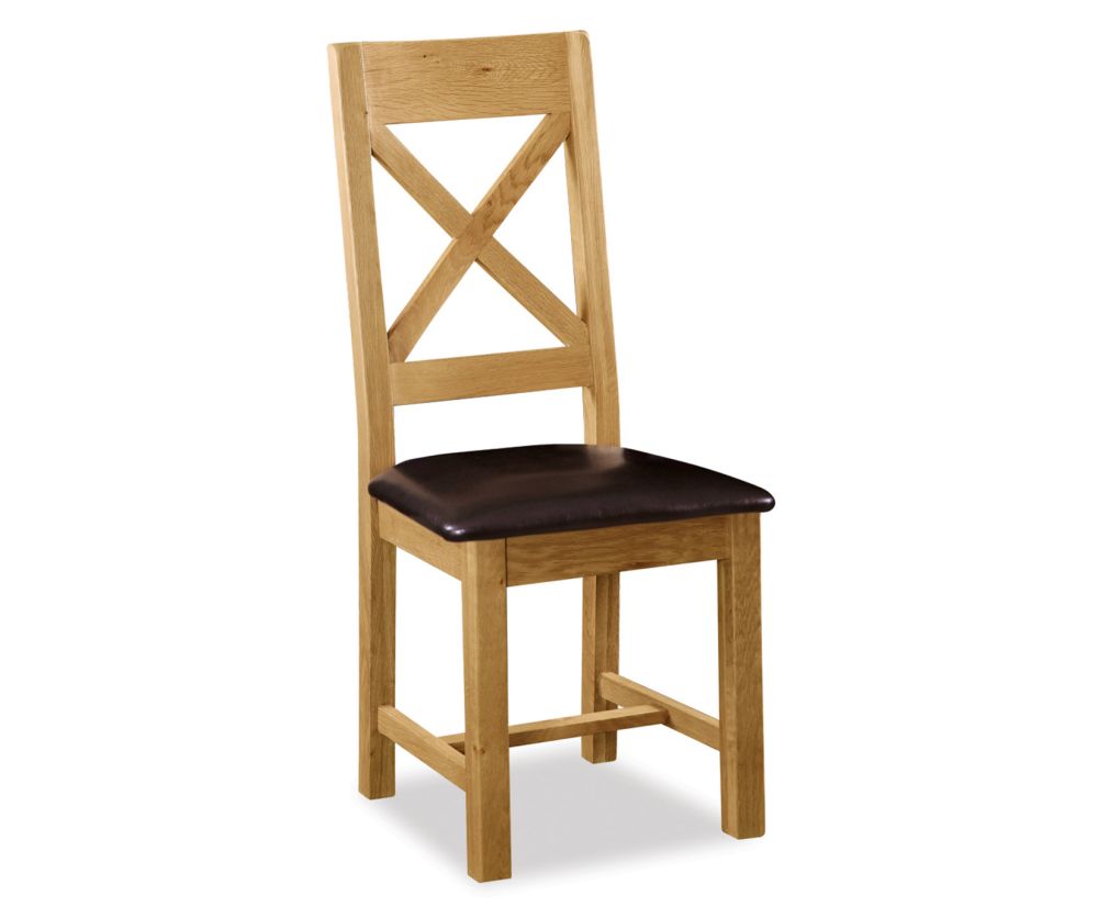 Global Home Salisbury Cross Back Dining Chair with PU Seat in Pair
