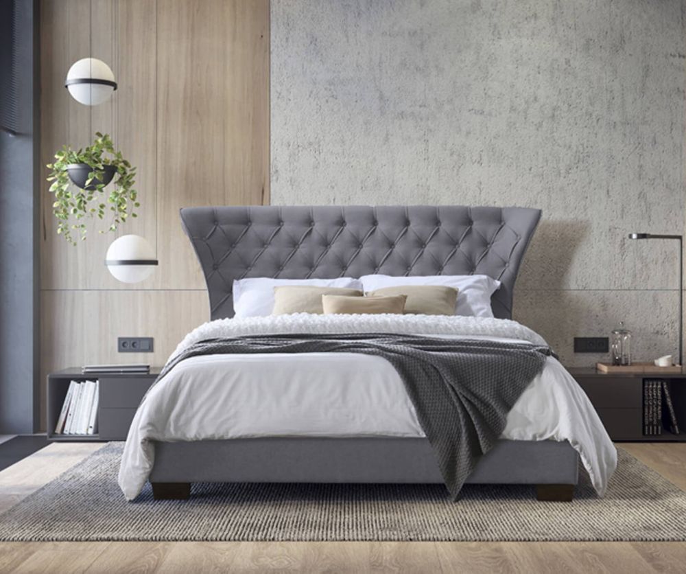 Furniture Link Georgia Grey Fabric Bed Frame