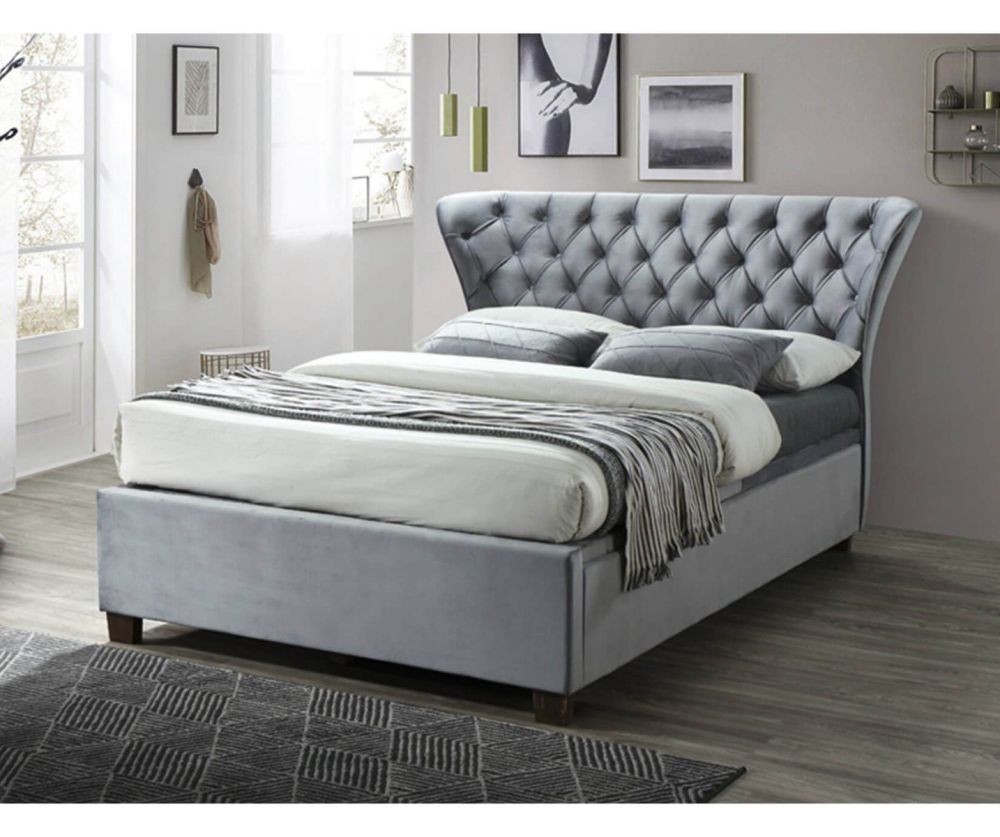Furniture Link Georgia Grey Fabric Ottoman Bed Frame