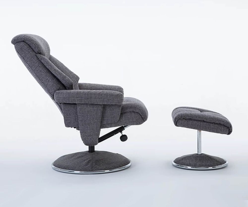 GFA Biarritz Lisbon Grey Fabric Swivel Recliner Chair