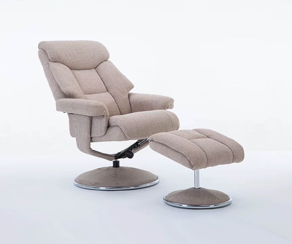 GFA Biarritz Lisbon Wheat Fabric Swivel Recliner Chair