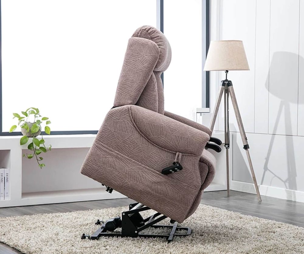 GFA Denmark Brushstroke Mocha Fabric Riser Recliner Chair