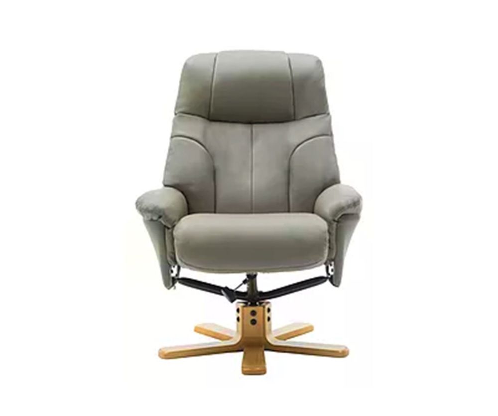 GFA Dubai Grey Plush Leather Swivel Recliner Chair